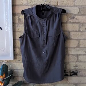 J. Crew Women's Sleeveless Button-Up Top - Gray